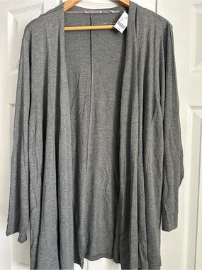 Lane Bryant Open Front Fit & Flare Cardigan Gray NWT Size 26/28 (fits like 3X)